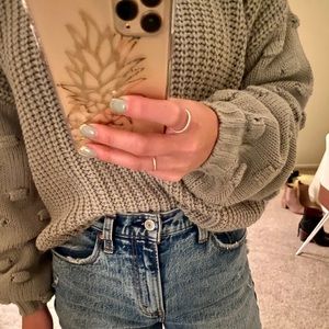 Sage green crop sweater